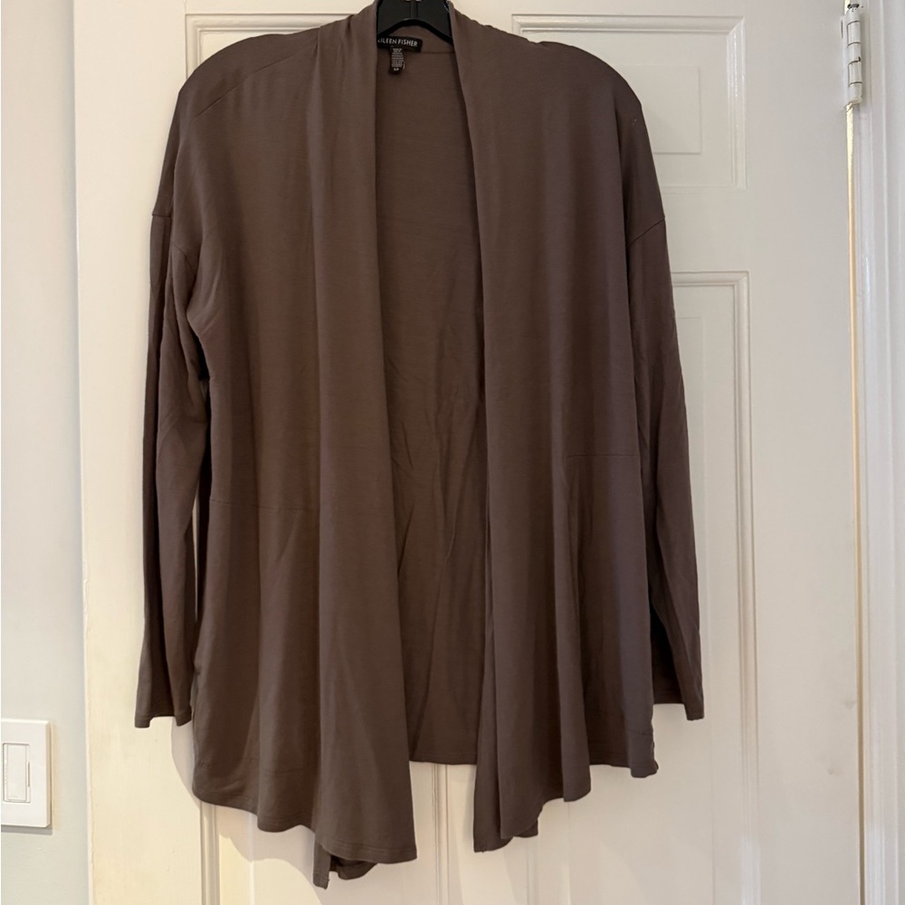Eileen Fisher Chocolate Open Front Cardigan